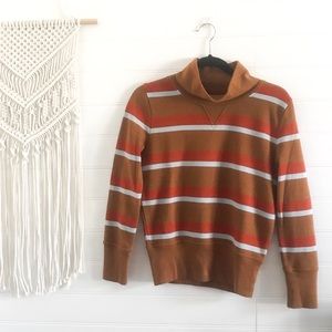 Madewell Camel and Rust Striped Sweater